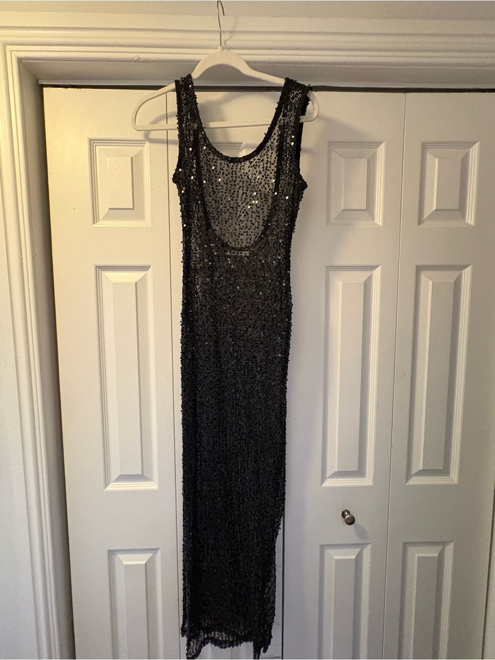 Peppermayo Black Sequin Maxi Dress